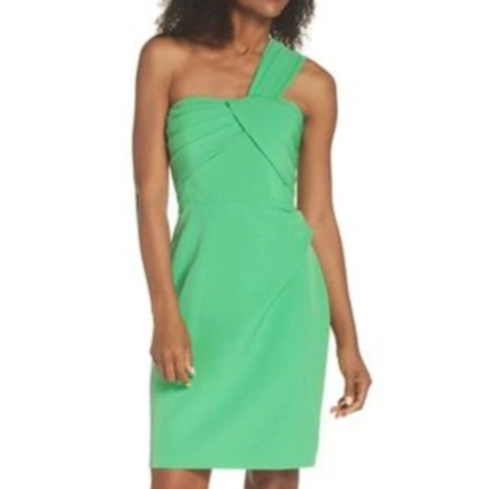 Vince Camuto Laguna One Shoulder Dress Green Womens 16